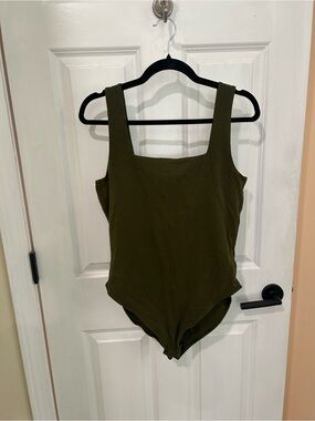 Old Navy Olive Green Square Neck Bodysuit